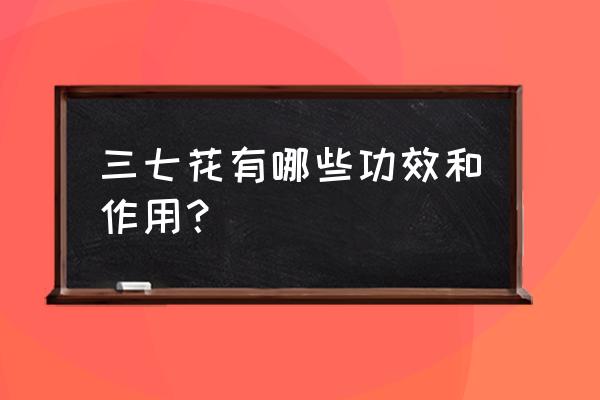 三七花的作用与功效与作用 三七花有哪些功效和作用？