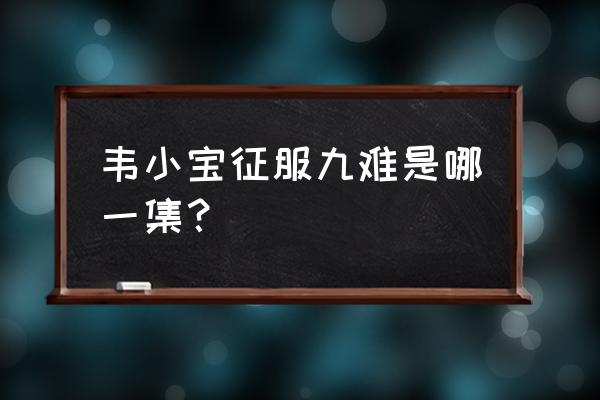 鹿鼎记之擒拿手韦小宝免费 韦小宝征服九难是哪一集？