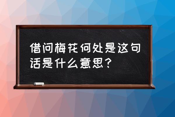 借问梅花何处落梅花指什么 借问梅花何处是这句话是什么意思？