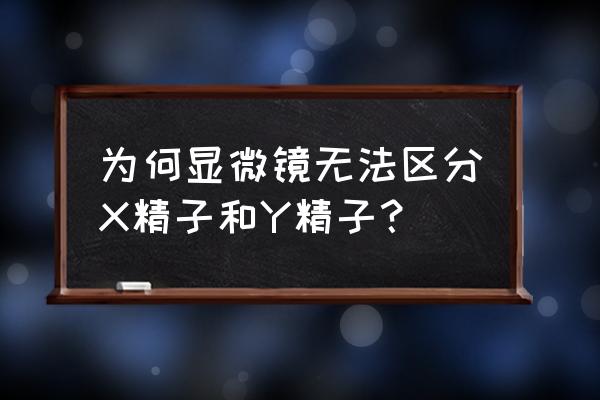 xy精子分离术有谁做过 为何显微镜无法区分X精子和Y精子？