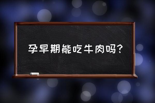 孕妇怀孕初期可以吃牛肉吗 孕早期能吃牛肉吗？