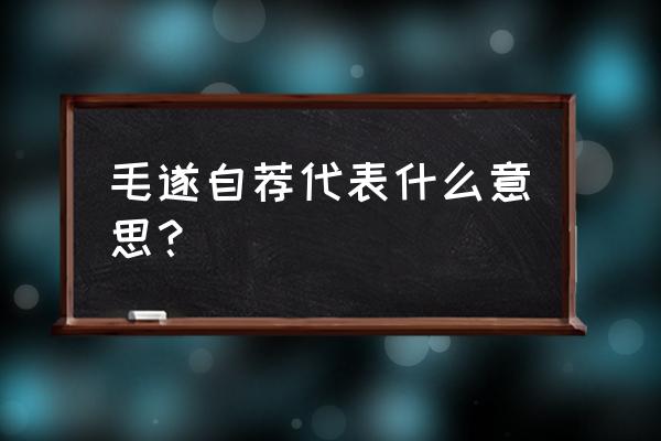 毛遂自荐的意思解释 毛遂自荐代表什么意思？