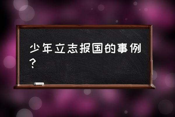 以身许国的人物事例 少年立志报国的事例？