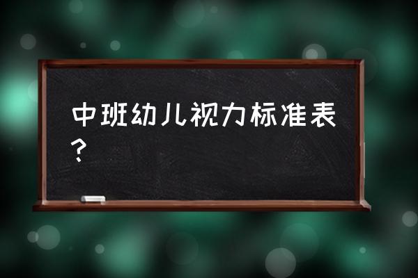 孩子视力年龄对照表 中班幼儿视力标准表？