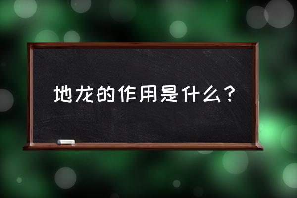 地龙的功效与作用用量 地龙的作用是什么？