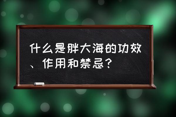 通大海和胖大海功效和作用 什么是胖大海的功效、作用和禁忌？