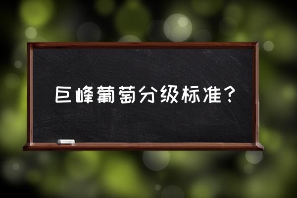 巨峰葡萄的功效与作用 巨峰葡萄分级标准？