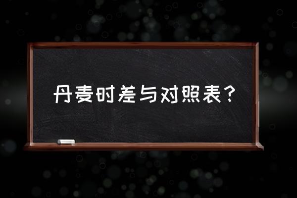 北京时间现在对时 丹麦时差与对照表？