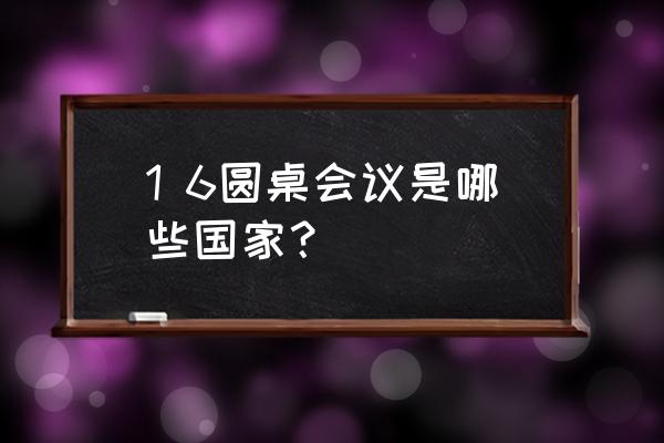 货币基金组织总干事 1 6圆桌会议是哪些国家？