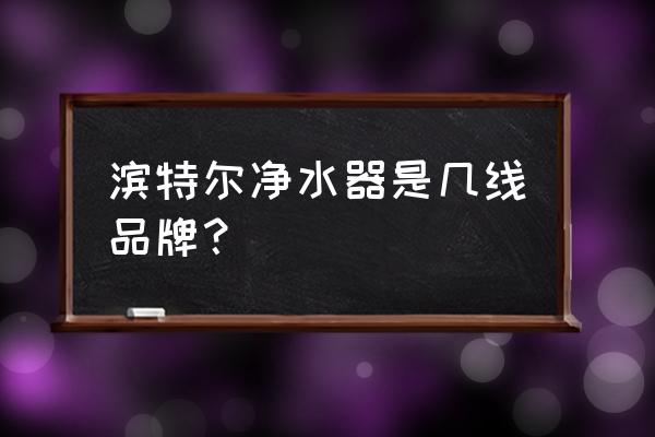 滨特尔净水器质量如何 滨特尔净水器是几线品牌？