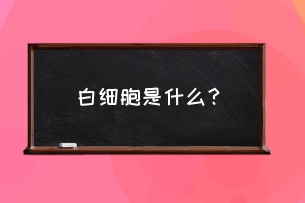 白血球是什么 白细胞是什么？