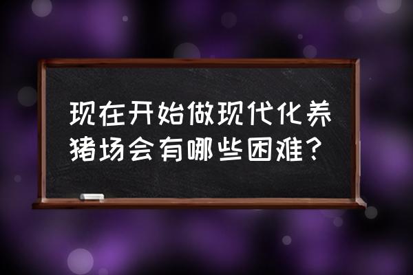 建一个现代化养猪场 现在开始做现代化养猪场会有哪些困难？