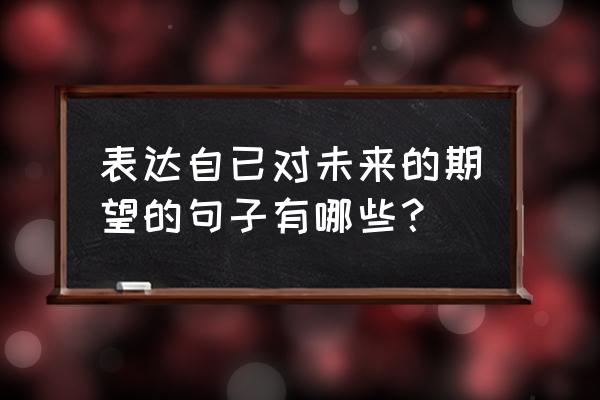 在未来遇见最好的自己摘抄 表达自已对未来的期望的句子有哪些？