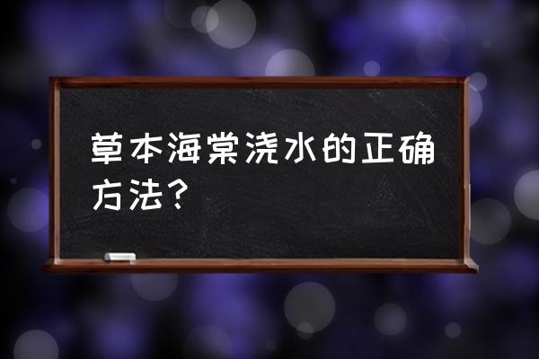 海棠花浇水的正确方法冬季 草本海棠浇水的正确方法？