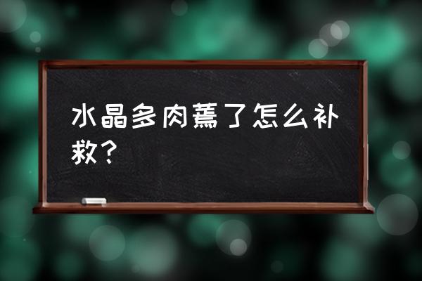 养的多肉叶子蔫了怎么补救呢 水晶多肉蔫了怎么补救？