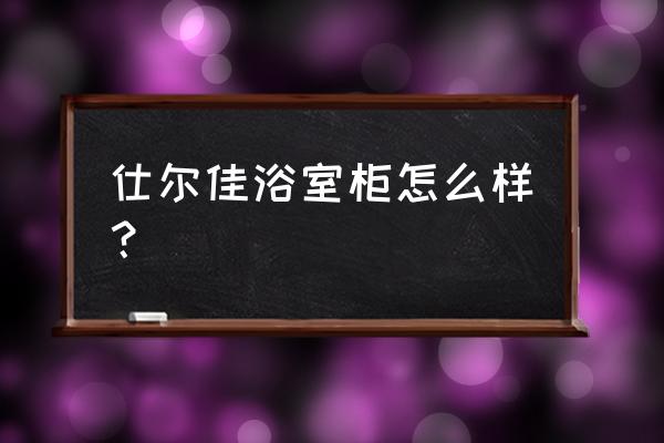 业内人士说说如何选购浴室柜 仕尔佳浴室柜怎么样？