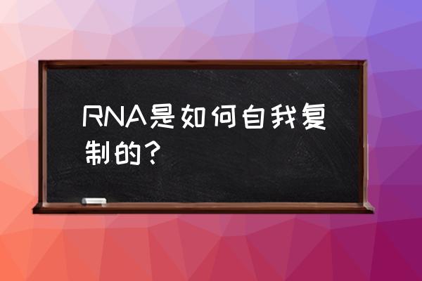 正链rna和负链rna区别 RNA是如何自我复制的？