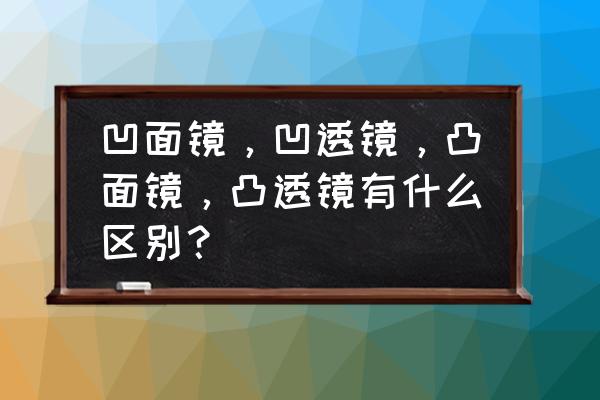 三种不同的光学透镜 凹面镜，凹透镜，凸面镜，凸透镜有什么区别？