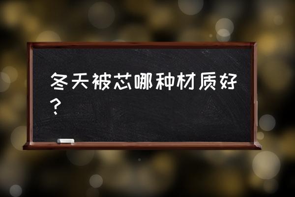 冬天选哪种被子比较好 冬天被芯哪种材质好？