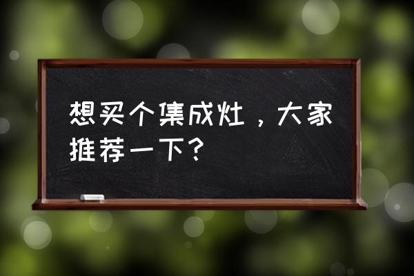 集成灶应该买啥功能的实用 想买个集成灶，大家推荐一下？