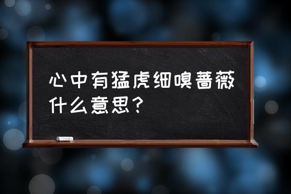 心有猛虎细嗅蔷薇指的什么人 心中有猛虎细嗅蔷薇什么意思？