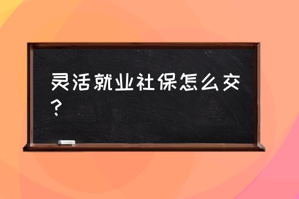 没有固定工作的怎么交社保 灵活就业社保怎么交？