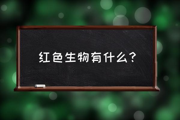 红色动物有哪些 红色生物有什么？