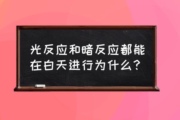 光呼吸和暗呼吸的场所 光反应和暗反应都能在白天进行为什么？