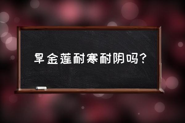 最耐阴耐寒的室内绿植 旱金莲耐寒耐阴吗？