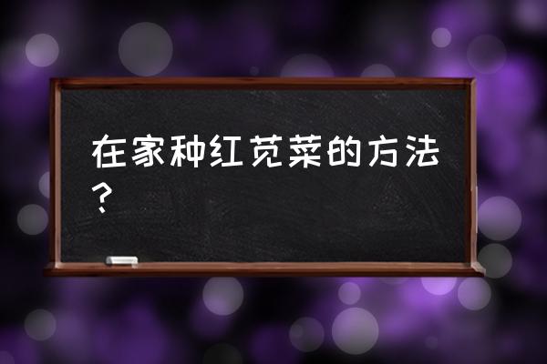 雁来红几月份种最好 在家种红苋菜的方法？