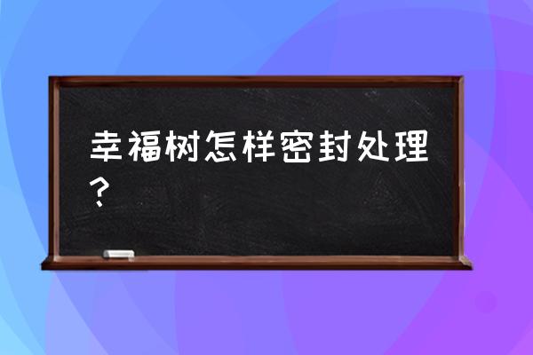 大型幸福树的养殖方法 幸福树怎样密封处理？