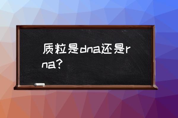 最简单的质粒dna提取方法 质粒是dna还是rna？