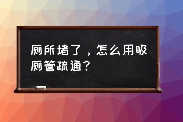 通厕所那个东西叫啥 厕所堵了，怎么用吸厕管疏通？