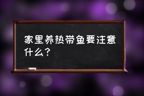 养热带鱼需要注意哪些事项 家里养热带鱼要注意什么？