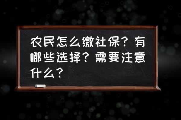 农村社会养老保险个人怎么缴费 农民怎么缴社保？有哪些选择？需要注意什么？