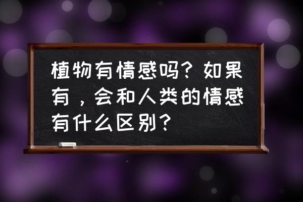 植物会有痛苦与意识吗 植物有情感吗？如果有，会和人类的情感有什么区别？