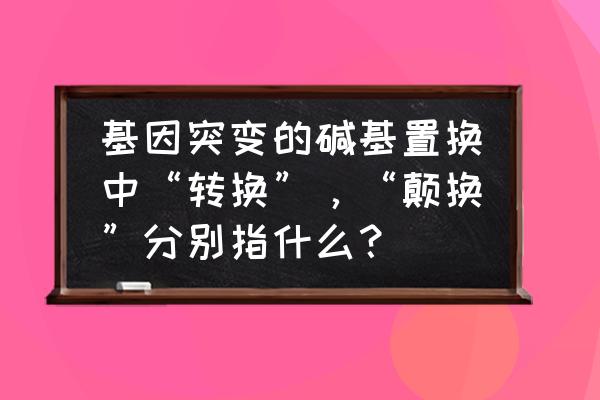 分子遗传学 基因突变的碱基置换中“转换”，“颠换”分别指什么？