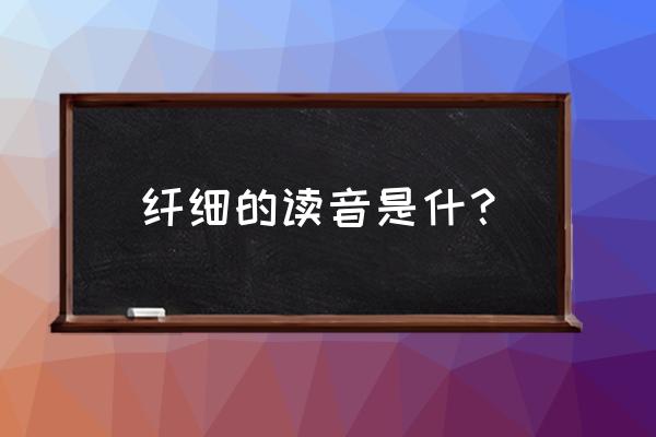 形容纤细的词语 纤细的读音是什？