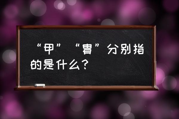 胄冑分别怎么念 “甲”“胄”分别指的是什么？