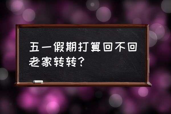 五一见闻300字 五一假期打算回不回老家转转？