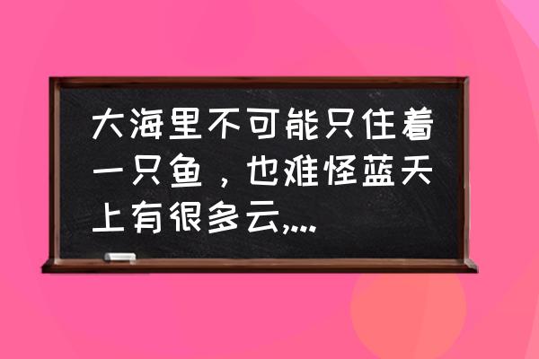 天空和海洋的距离 大海里不可能只住着一只鱼，也难怪蓝天上有很多云, 男的对女生说是什么意思？