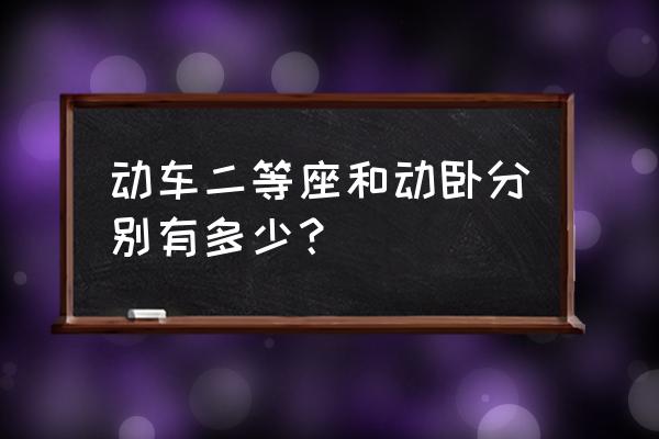 动车二等卧铺什么样 动车二等座和动卧分别有多少？