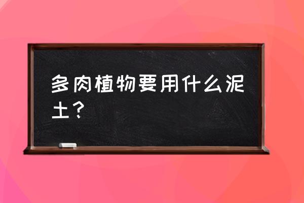 口碑最好的多肉专用土 多肉植物要用什么泥土？