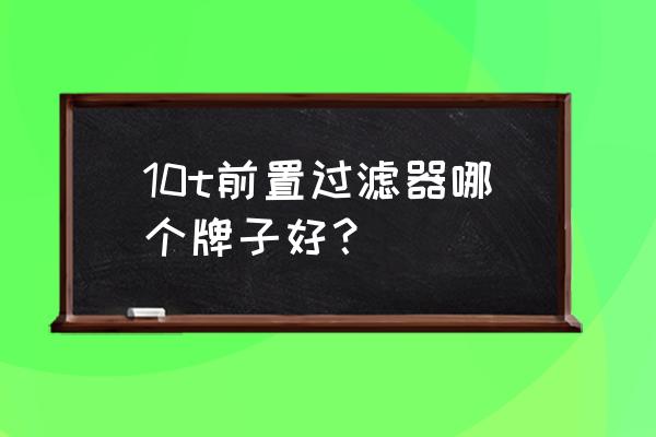 家用水过滤器品牌十大排名 10t前置过滤器哪个牌子好？