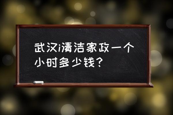 武汉日常清洁 武汉i清洁家政一个小时多少钱？