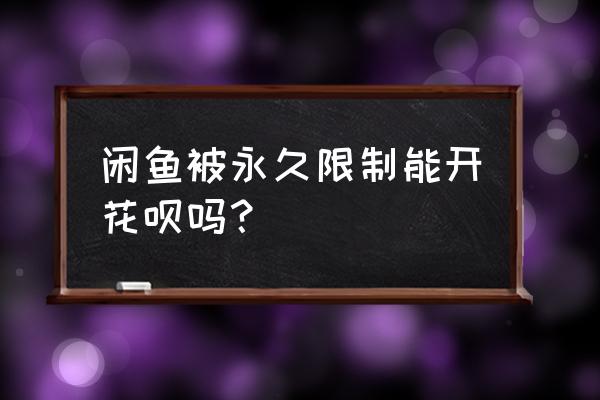 闲鱼商家如何支持花呗付款 闲鱼被永久限制能开花呗吗？