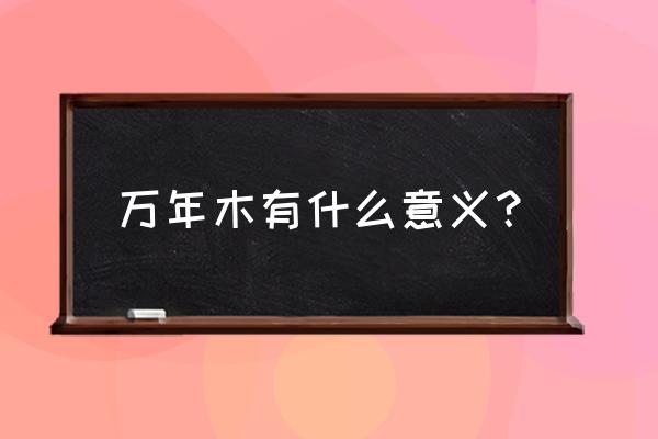 幸运木代表什么意思 万年木有什么意义？