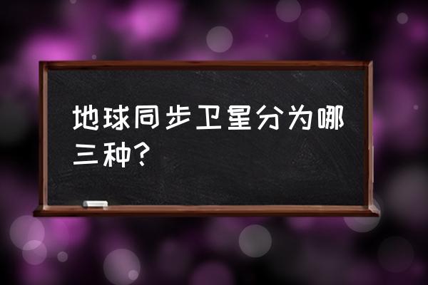 静止轨道属于同步轨道吗 地球同步卫星分为哪三种？