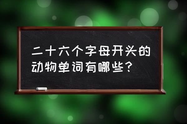 26个英语字母是一种动物吗 二十六个字母开头的动物单词有哪些？