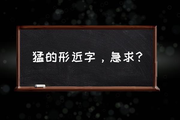 剂有哪些组词 猛的形近字，急求？